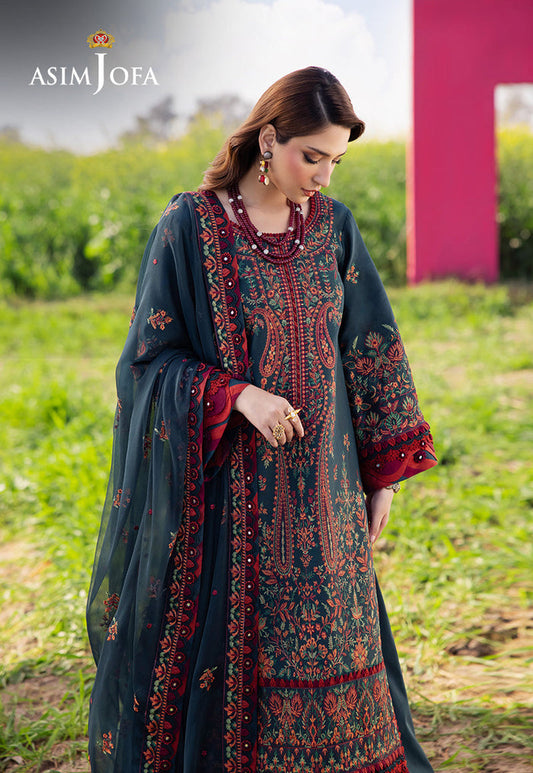ASIM JOFA 3 piece unstitched Lawn embroidered suit | Summer Casual Collection