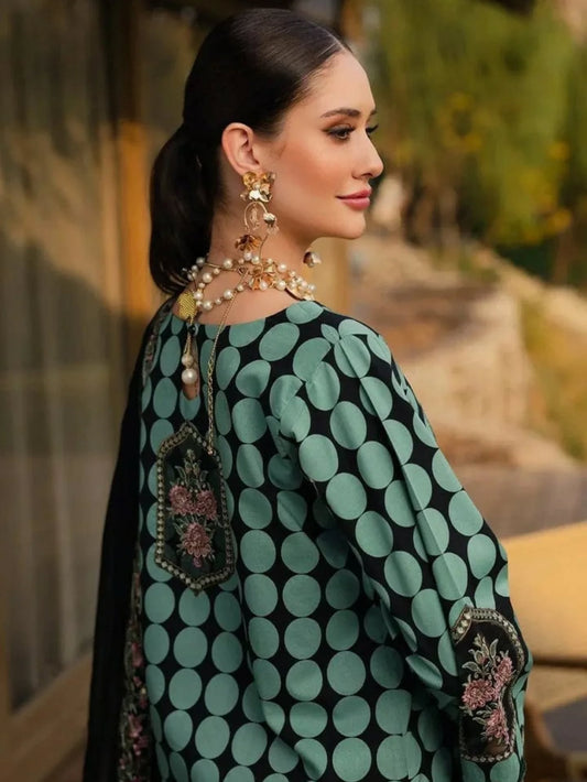 Charizma Qara Festive Lawn Embroidered 3 Piece Unstitched suit with chaffun dupatta