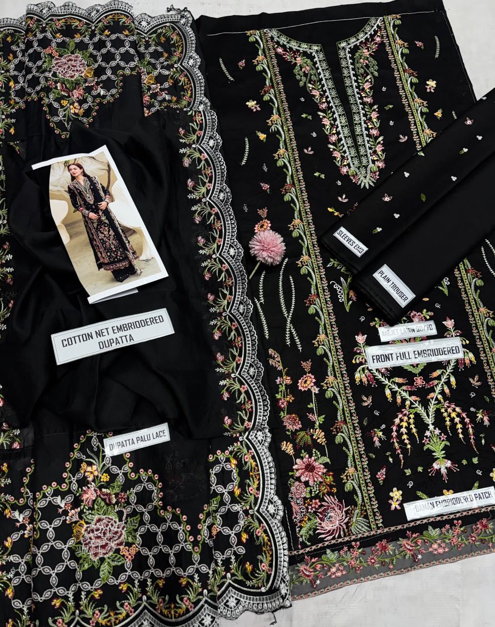 Qalamqar - 3 Piece premium embroidered Lawn unstitched Suit | Summer Collection