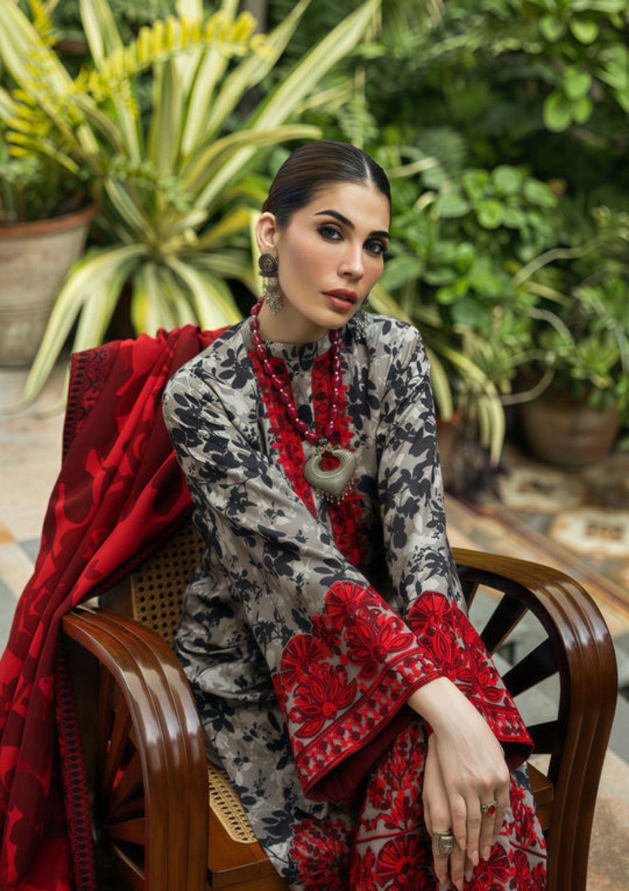 Zemestan Elegant 3-Piece premium Digital Printed unstitched Lawn Suit | Summer season