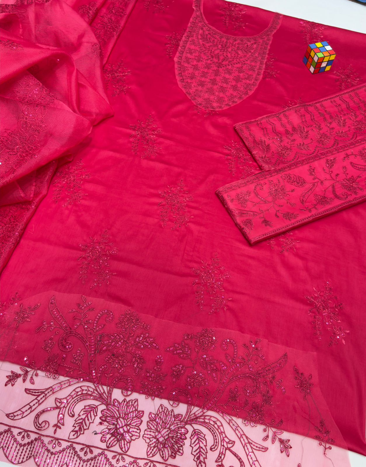 Maria B - Premium embroidered 3 piece unstitched suit | Summer collection