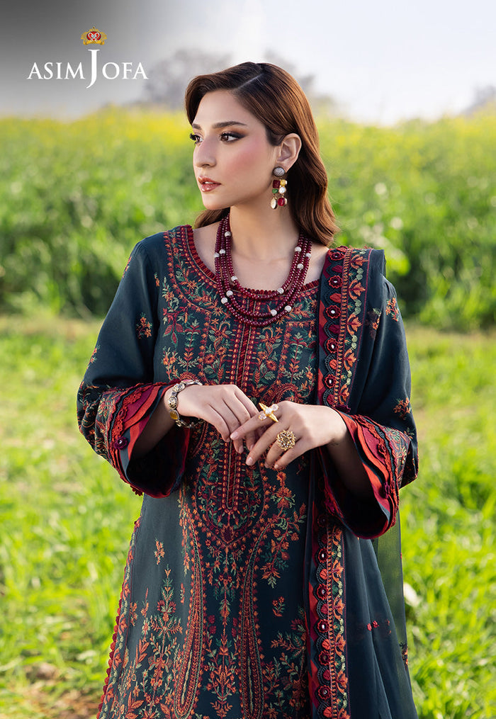 ASIM JOFA  3 piece unstitched  Lawn embroidered suit | Summer Casual Collection