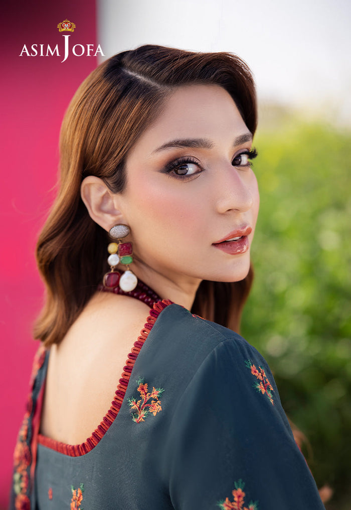 ASIM JOFA  3 piece unstitched  Lawn embroidered suit | Summer Casual Collection