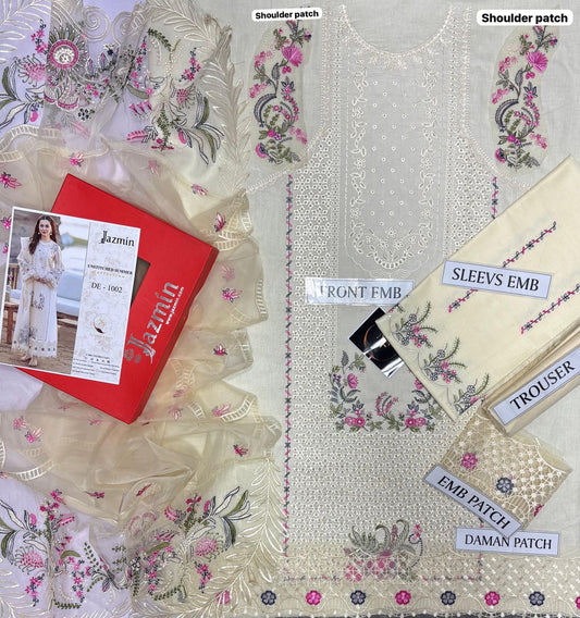 3 piece Premium Air jet Lawn unstitched embroidered suits | Best for Summer season