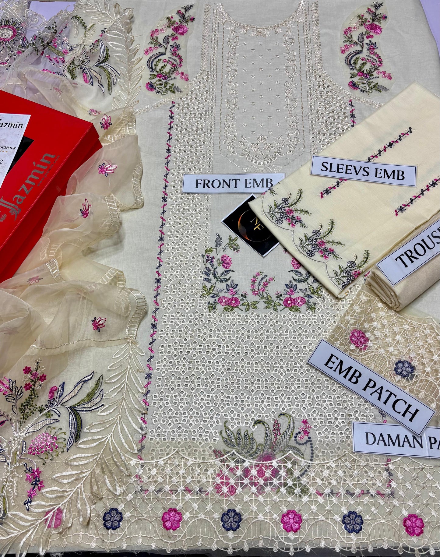 3 piece Premium Air jet Lawn unstitched embroidered suits | Best for Summer season