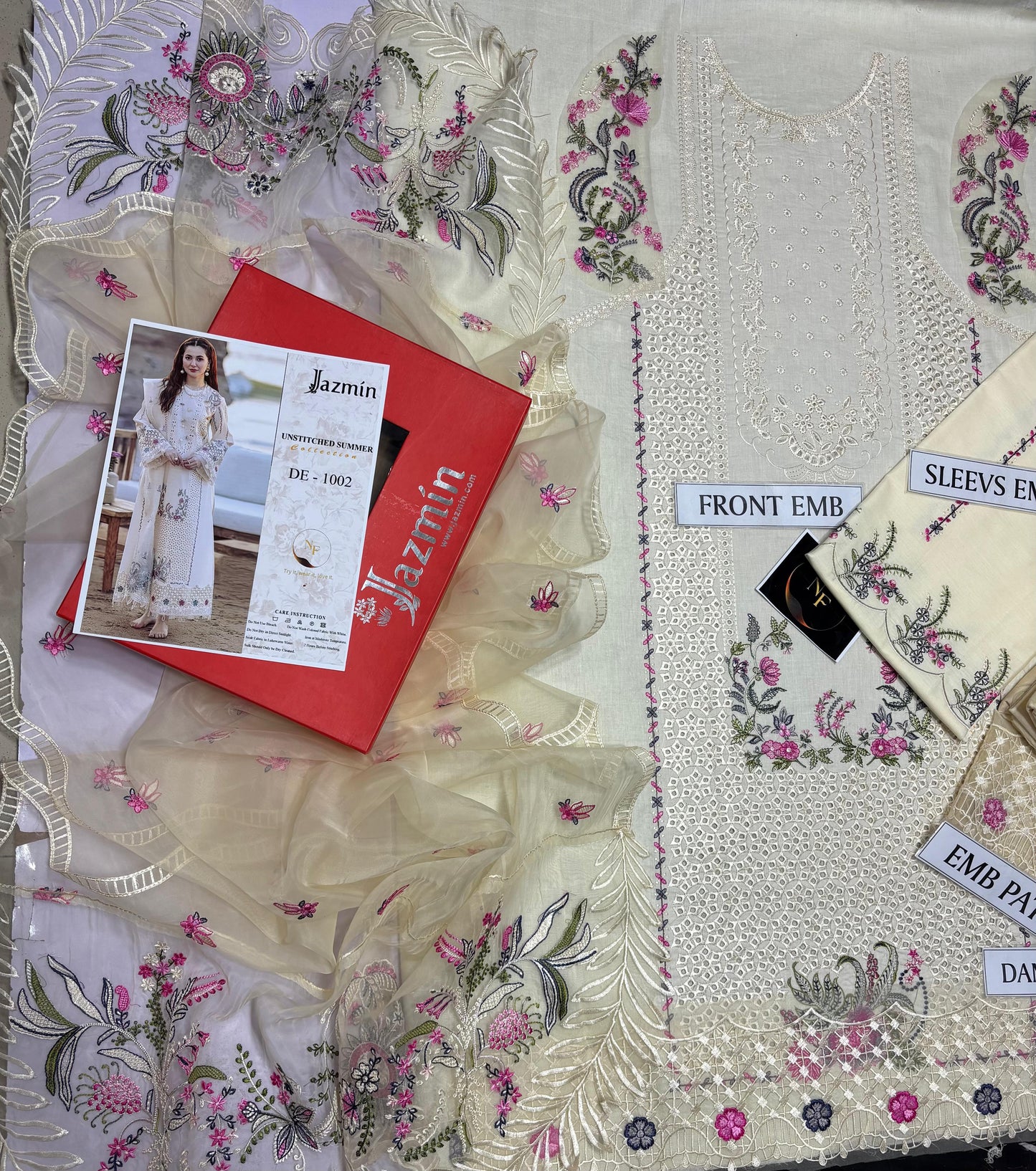 3 piece Premium Air jet Lawn unstitched embroidered suits | Best for Summer season