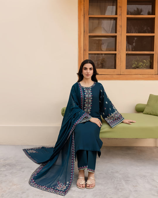Batik  - 3 piece Premium Embroidered Lawn Unstitched suit | Summer Collection