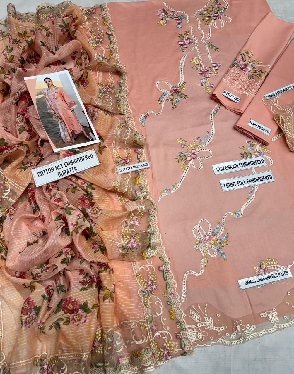 Crimson - 3 Piece premium embroidered lawn unstitched suit | Summer Collection