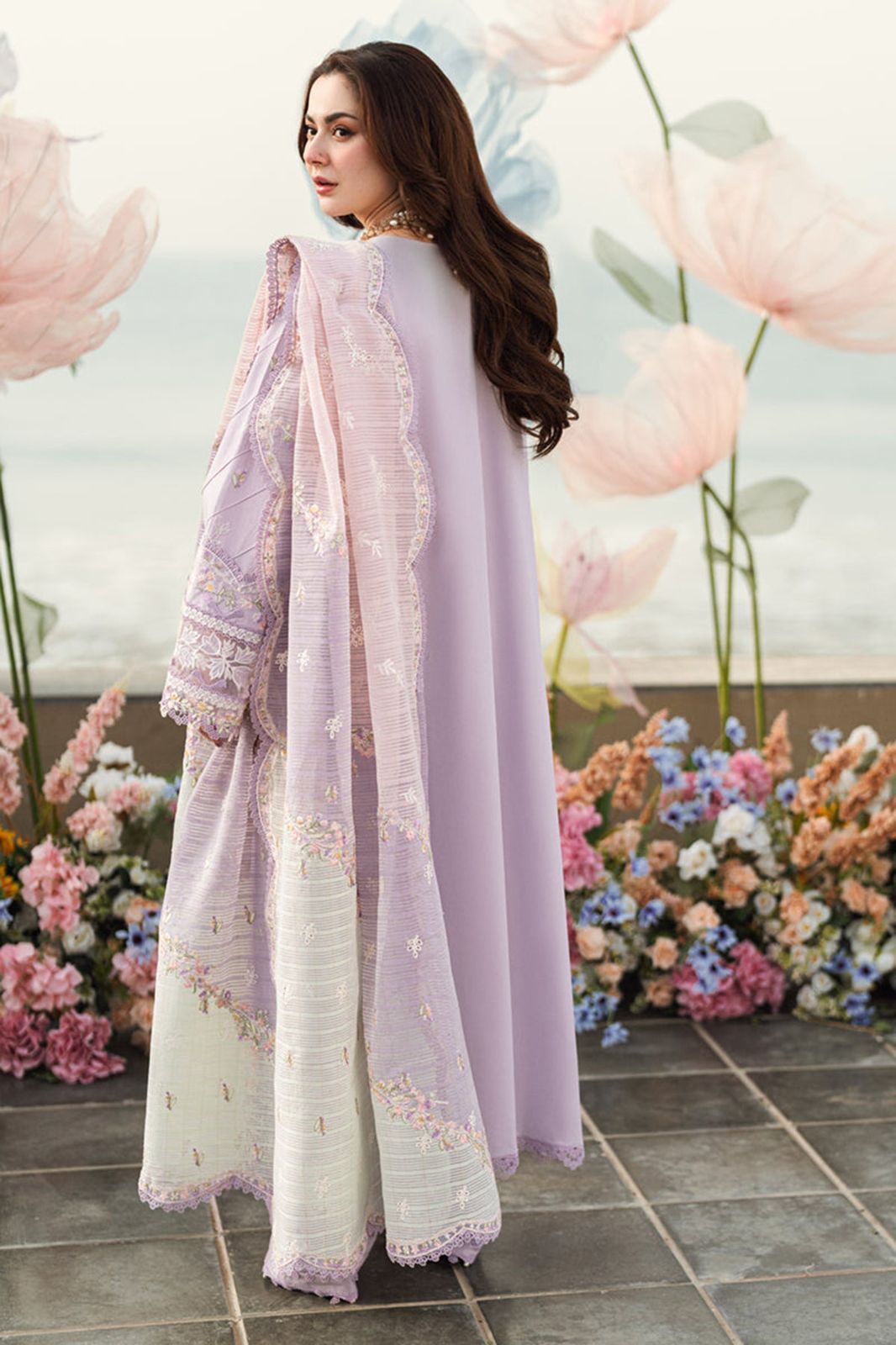Qalamqar 3 piece 90/70 embroidered Lawn Unstitched suit | Summer Collection
