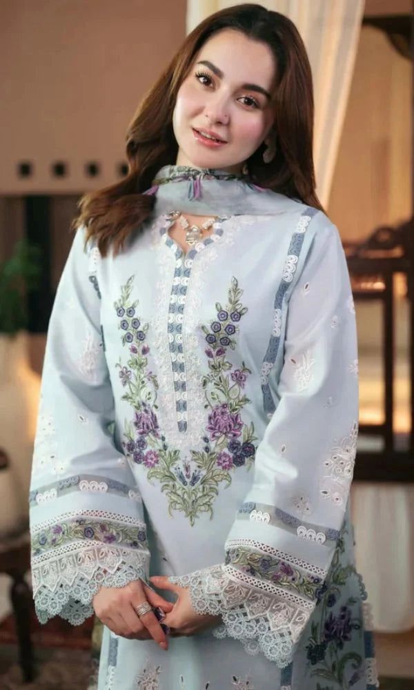 Jade - 90/70 Air jet Lawn | Premium Embroidered unstitched 3 piece Suit for Summer season