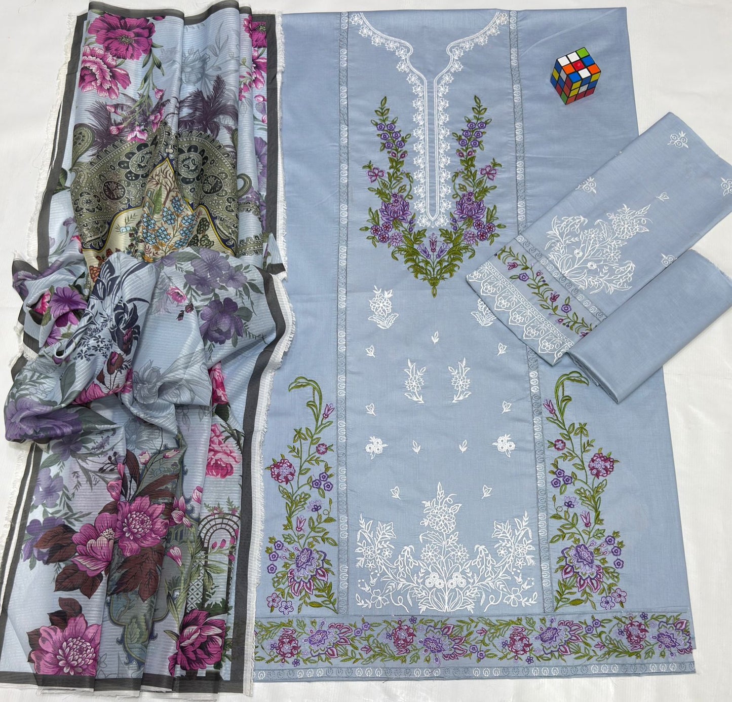 Jade - 90/70 Air jet Lawn | Premium Embroidered unstitched 3 piece Suit for Summer season