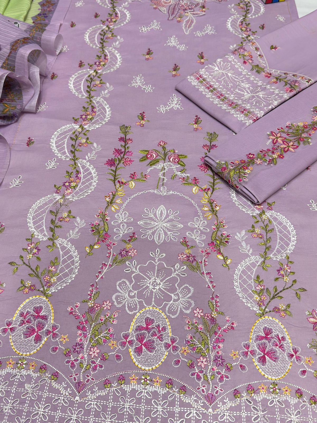 Qalamqar 3 piece 90/70 embroidered Lawn Unstitched suit | Summer Collection
